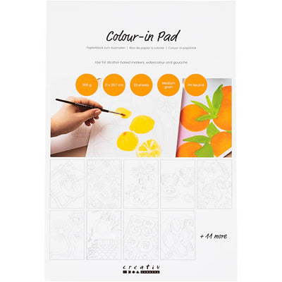 Carta color block Creativ Company, A4, foglio 210x297 mm, pressata a freddo, grana media, 300 gr, bianco, 20 fogli 1 pezzo
