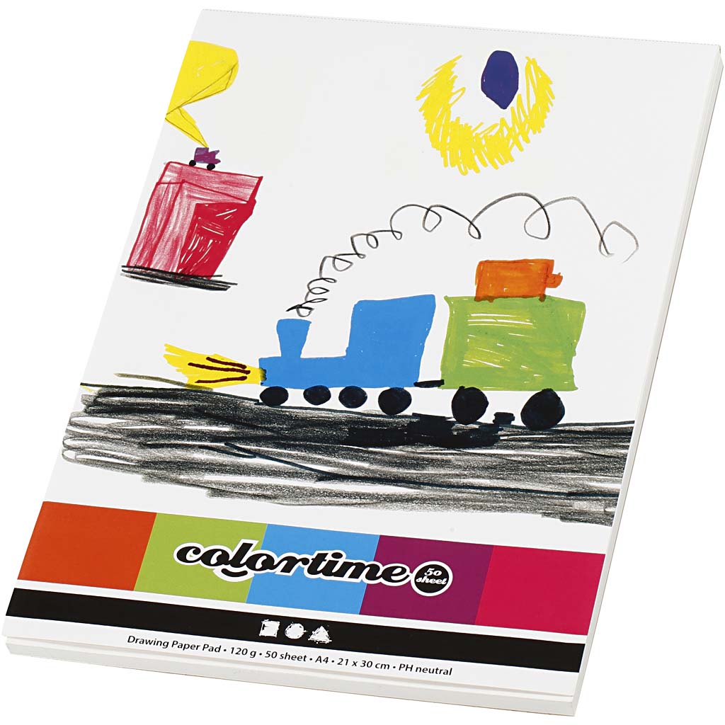 Creativ company tekenbord, a4, vel 210x297 mm, 120 gr, wit, 50 vel 1 stuk