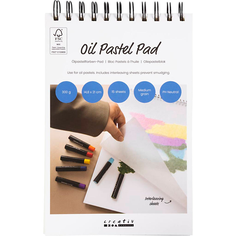 Creativ company https: www.cchobby.nl pad-voor-oliepastels-a5-vel-148x210-mm-300-gr-wit-15-vel-1-stuk
