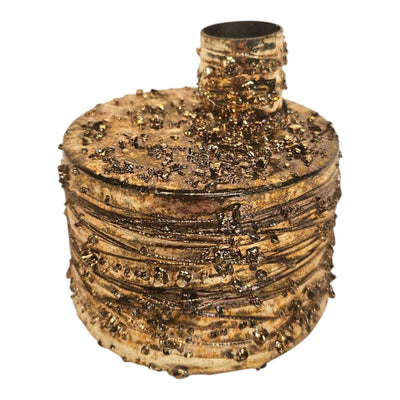 Mansion atmosphere candlestick blared gold 8x8x8cm