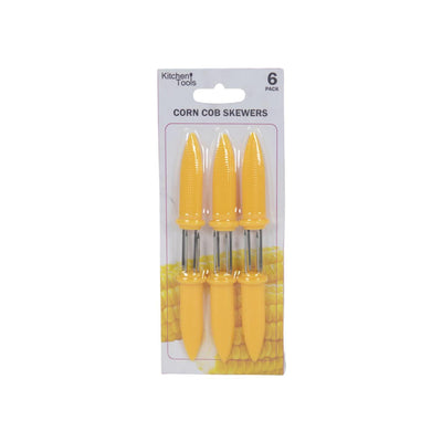 Utensilios de cocina brochetas de maíz amarillo, paquete de 6