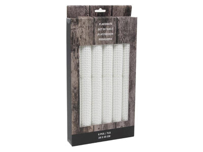 Svenska living juego de 6 manteles individuales poliéster 30x45 cm blanco