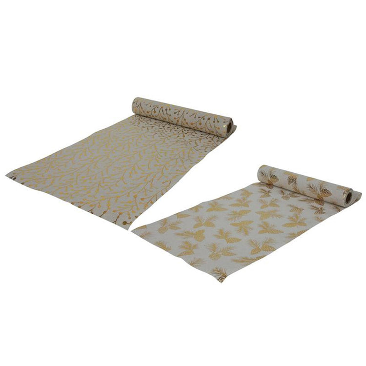 Runner da tavolo Svenska Living 275x28 cm, aspetto cotone oro