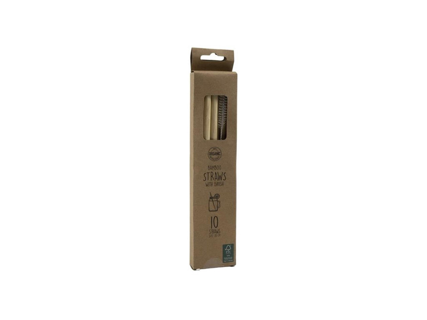 Kitchen tools rietjes bamboe 20cm 10 stuks in doosje