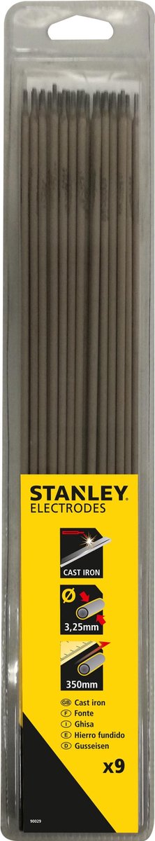 Elettrodi per saldatura Stanley ghisa - ø3,25x350 mm - 9 pezzi