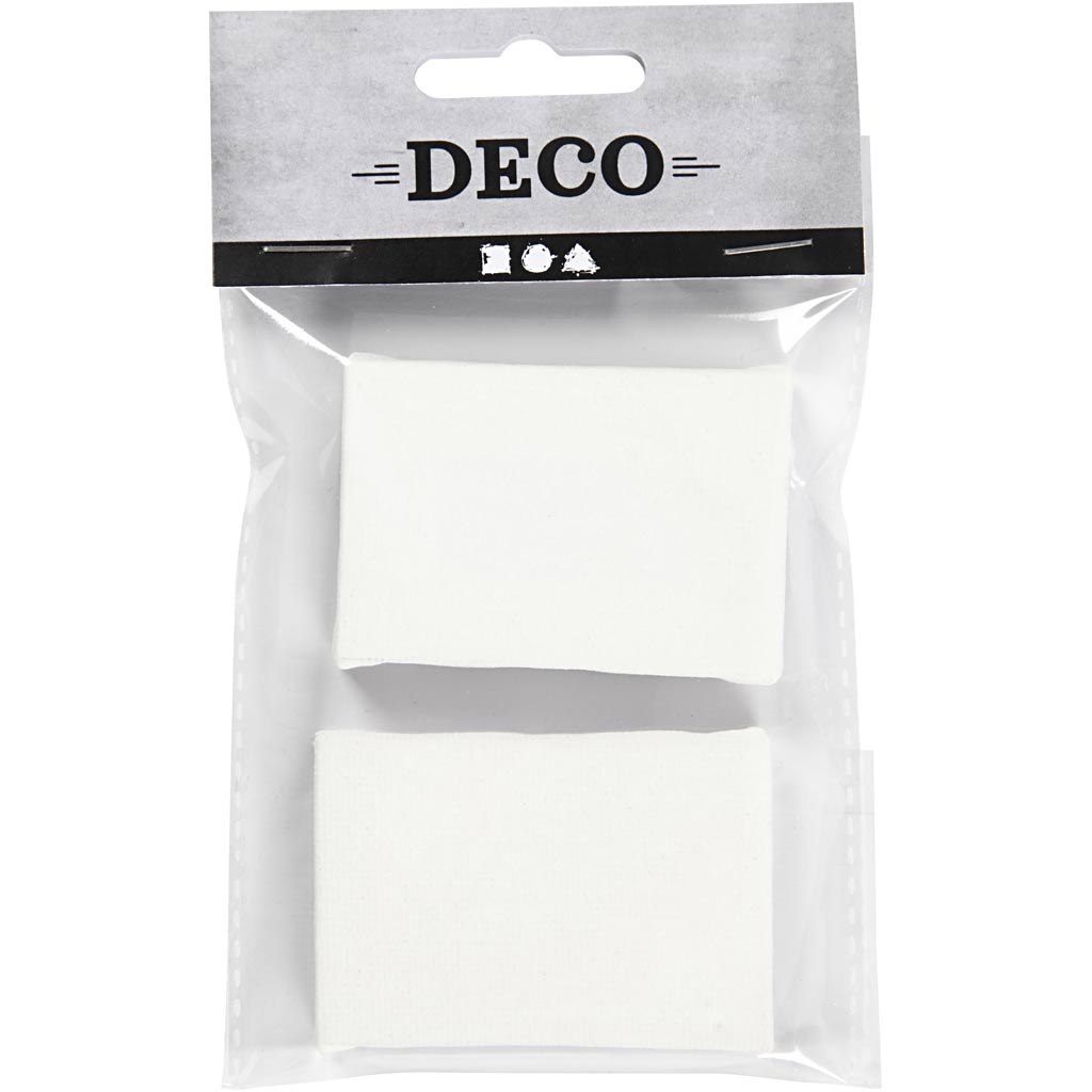 Creativ company mini canvas, size 6x4x1 cm, white, 2 pieces 1 box