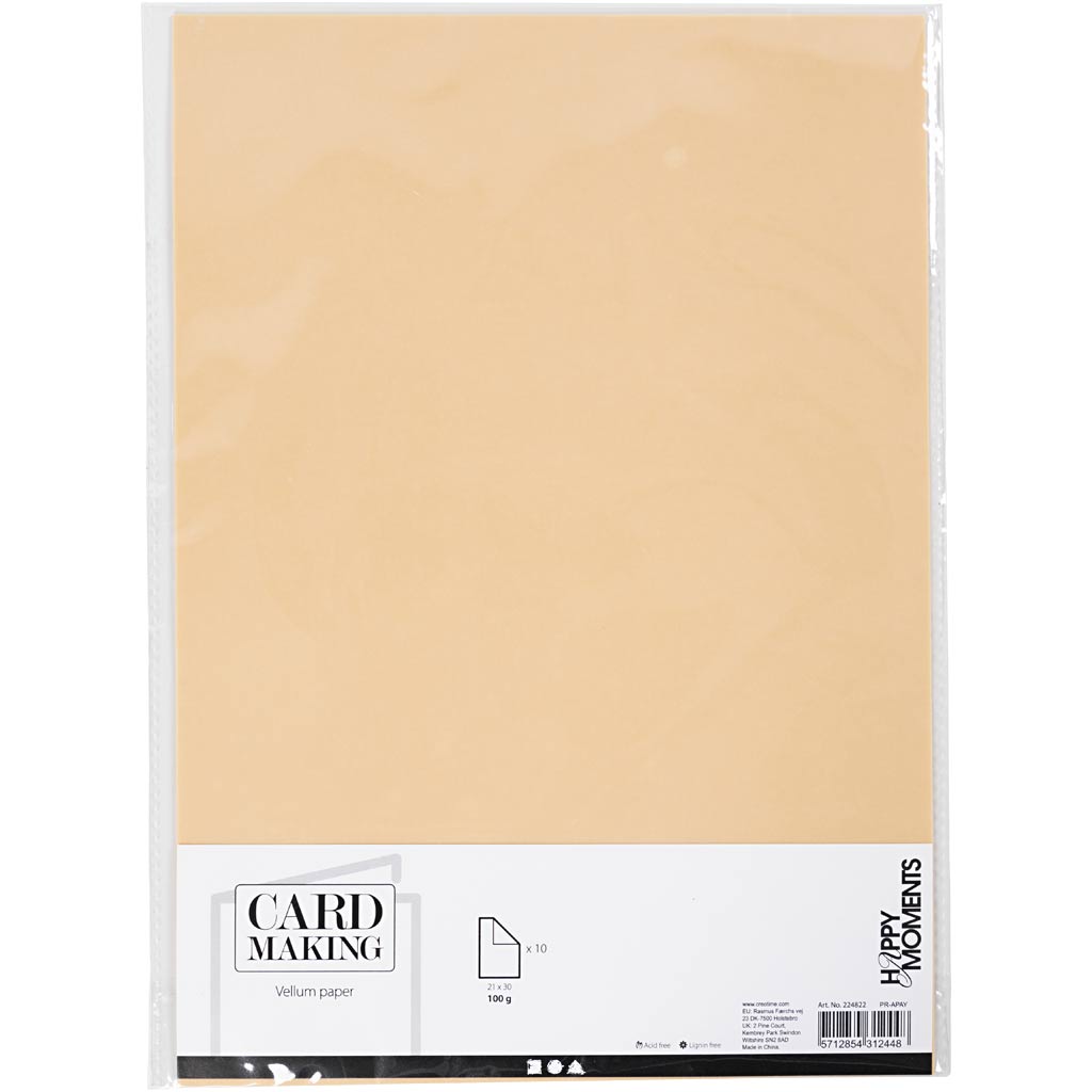 Creativ Company Vellum Paper A4 Naturel, 10 hojas