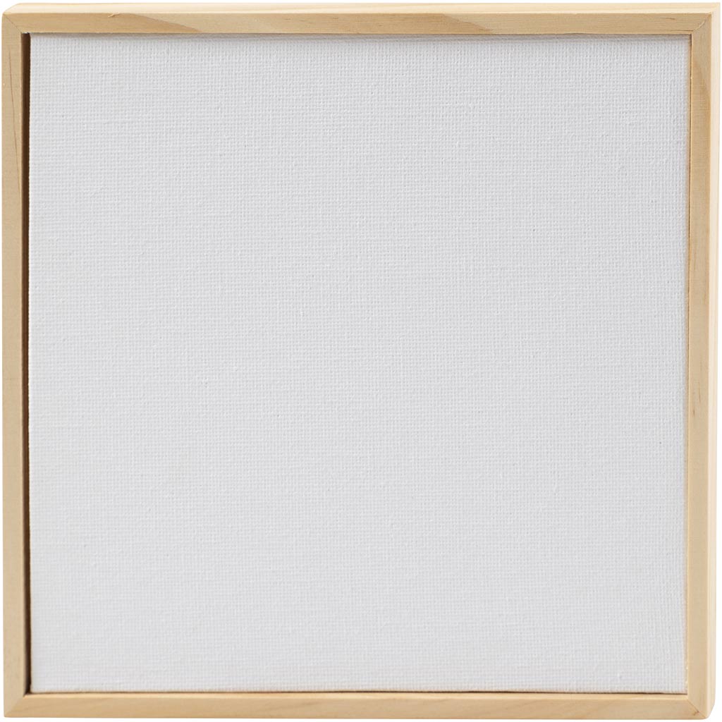 Panel de lienzo Creativ company con marco, tamaño 15,8x15,8 cm, 280 gr, blanco, 10 piezas 1 caja