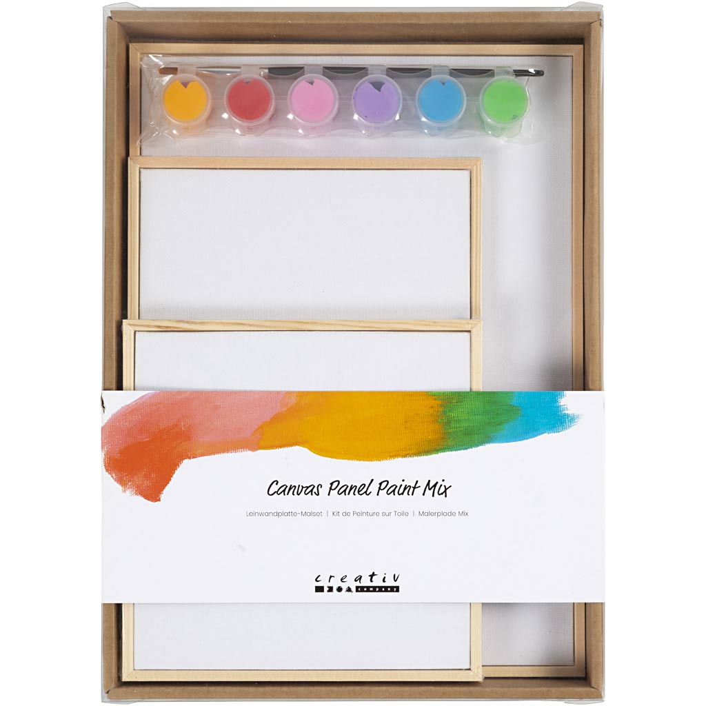 Creativ Company juego de paneles de lienzo, coloridos, 1 caja