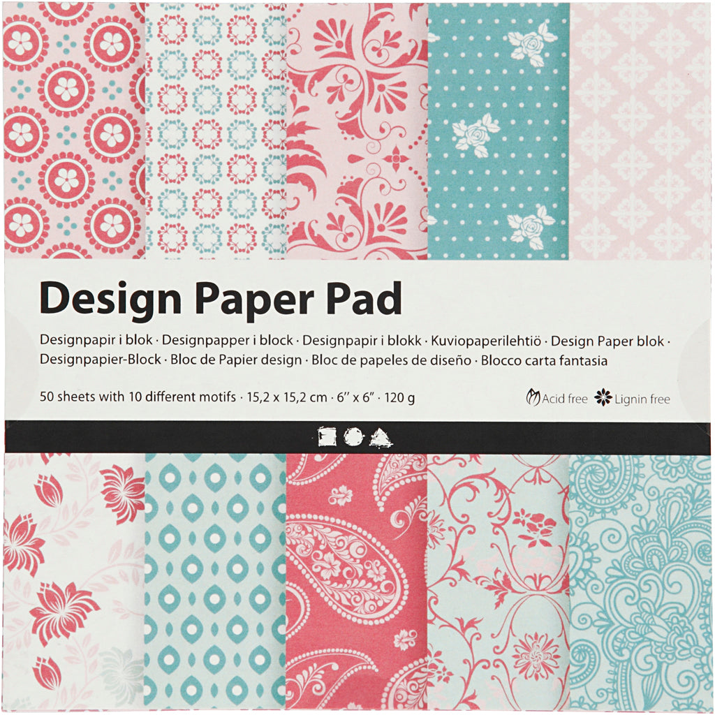 Creative Company Design Paper Block Pink, 50 fogli