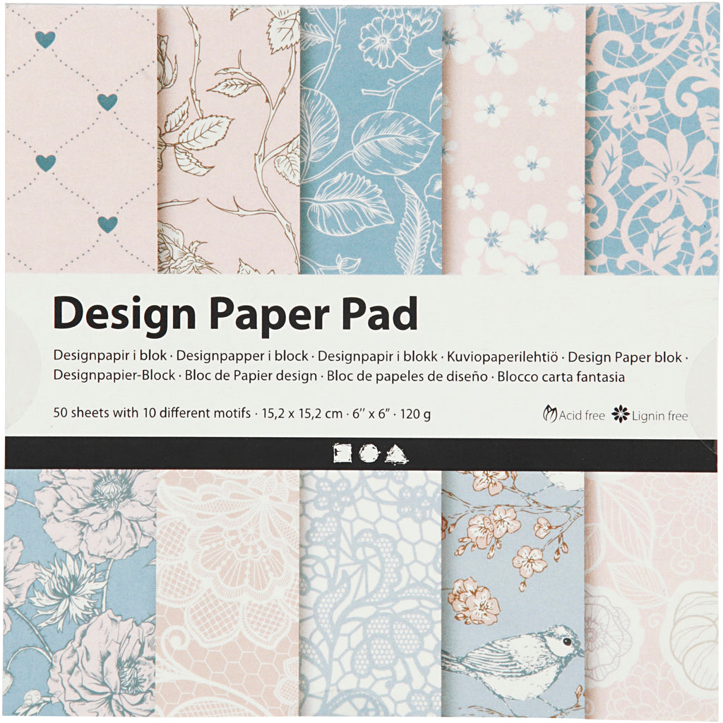 Creative Company Design Paper Block Pink, 50 fogli