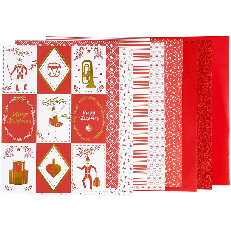 Blocco di carta design Vivi gade, misura 21x30 cm, 120+128 gr, rosso, bianco, 24 fogli 1 scatola