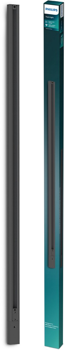 Philips led philips easylink - 1 meter rail met stroomaansluiting - zwart - railverlichting