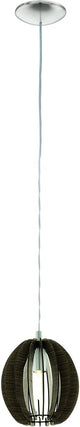 Eglo cossano - hanglamp - 1 lichts - ø500mm. - nikkel-mat - donkerbruin