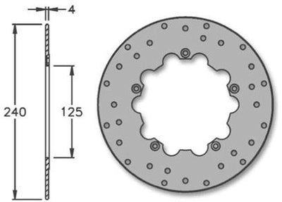 Disco freno IgM DNA Igm DNA 50 125cc Freno anteriore 240x125x4mm