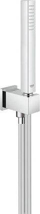 Grohe euphoria cube stick handdoucheset - 1 straalsoort - staaf - met houder - met wandaansluitbocht - gladde slang - 125cm - chroom