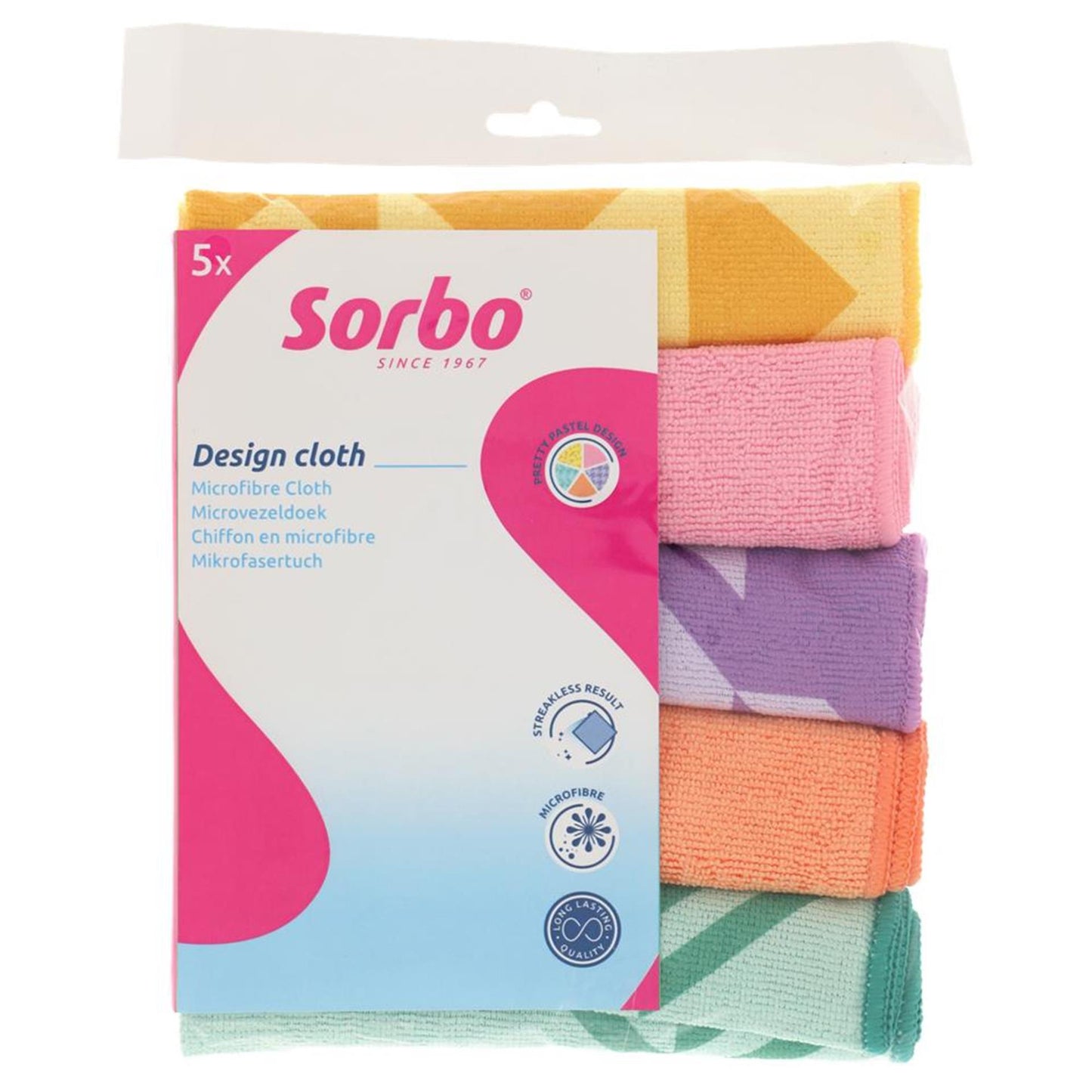 Sorbo paño microfibra estampados pastel 5uds