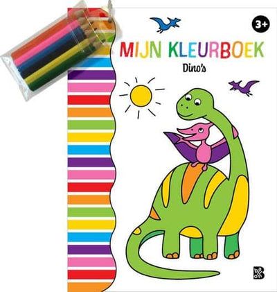 Libro da colorare standard dell'editore con matite - dinosauri