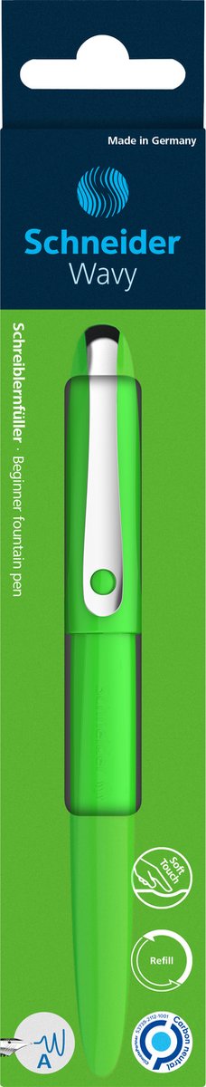 Schneider stationery penna stilografica schneider - ondulata - verde - pennino a - s-162114
