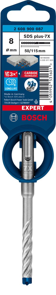 Taladro percutor bosch expert sds plus-7x 8 x 50 x 115 mm