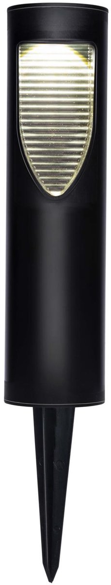 Illuminazione solare da giardino Grundig - lampada da giardino con picchetto - illuminazione da esterno - luce LED bianca calda - IP44 resistente agli spruzzi d'acqua - durata 6-8 ore - nero