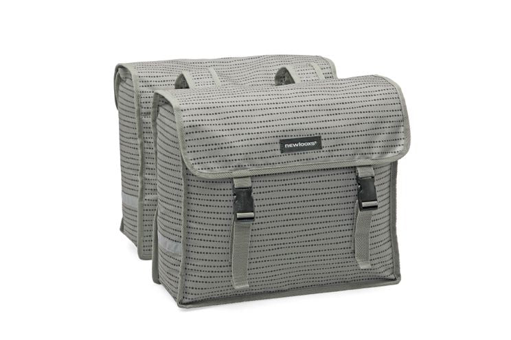 Borsa per biciclette a doppia bicicletta Fiori - Acqua - Polyester Repeller - 30L - Grigio blu nero