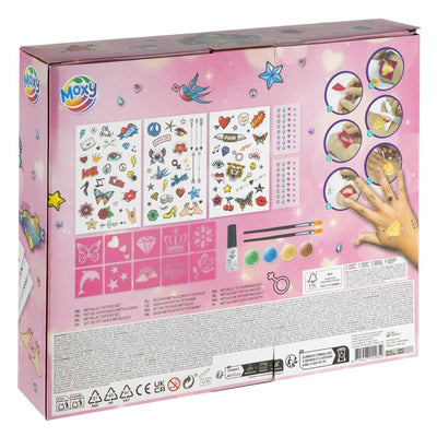 Set tatuaggi metallici Moxy incl. stencil,
