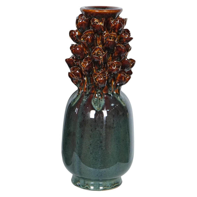 Vaso atmosfera signorile airlie ceramica marrone verde 13x32 cm