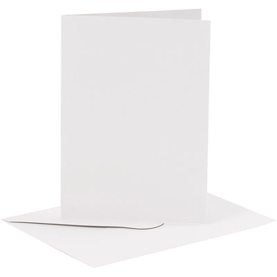 Biglietti e buste aziendali Creativ, formato biglietto 10,5x15 cm, formato busta 11,5x16,5 cm, 110+230 gr, bianco, 6 set 1 scatola