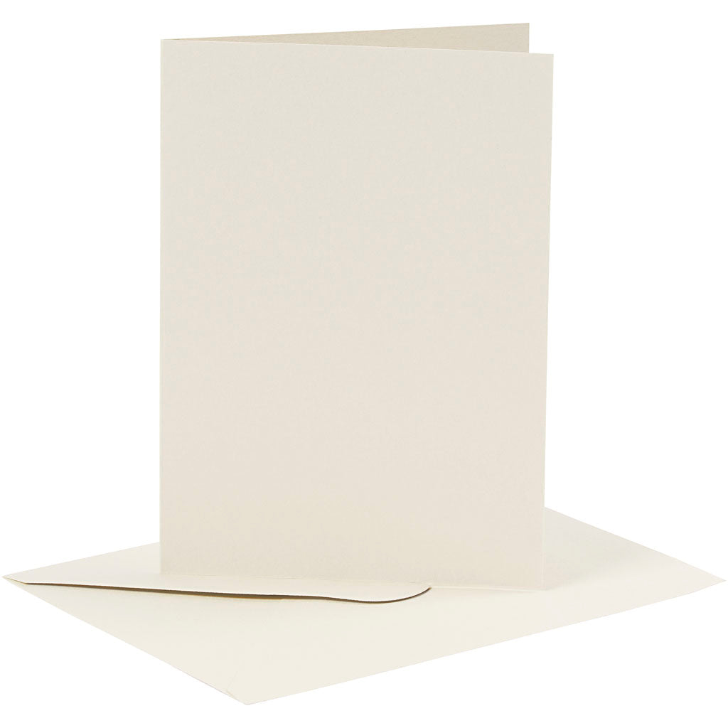 Biglietti e buste aziendali Creativ, formato biglietto 10,5x15 cm, formato busta 11,5x16,5 cm, 110+230 gr, bianco sporco, 6 set 1 scatola