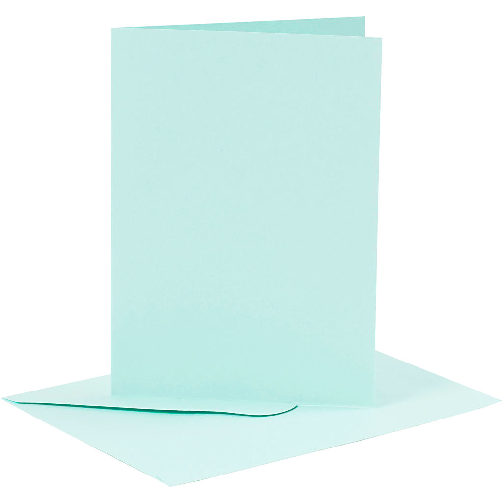 Biglietti e buste aziendali Creativ, formato biglietto 10,5x15 cm, formato busta 11,5x16,5 cm, 110+220 gr, azzurro, 6 set 1 scatola