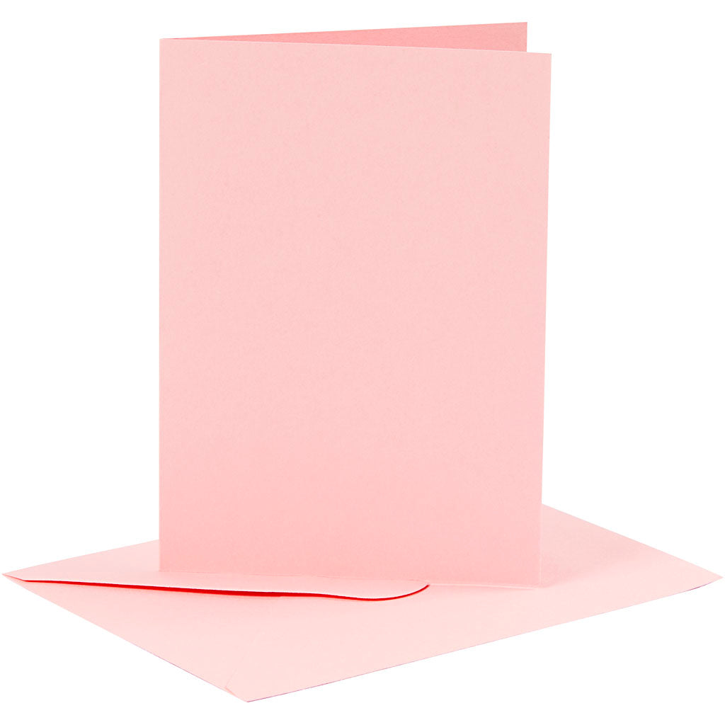 Biglietti e buste aziendali Creativ, formato biglietto 10,5x15 cm, formato busta 11,5x16,5 cm, 110+220 gr, rosa, 6 set 1 scatola