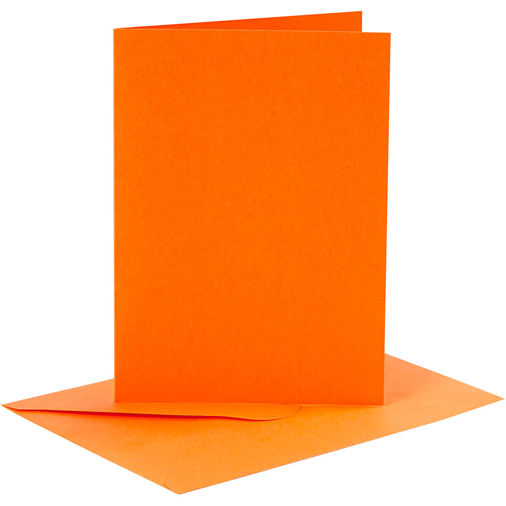 Biglietti e buste aziendali Creativ, formato biglietto 10,5x15 cm, formato busta 11,5x16,5 cm, 110+220 gr, arancione, 6 set 1 scatola