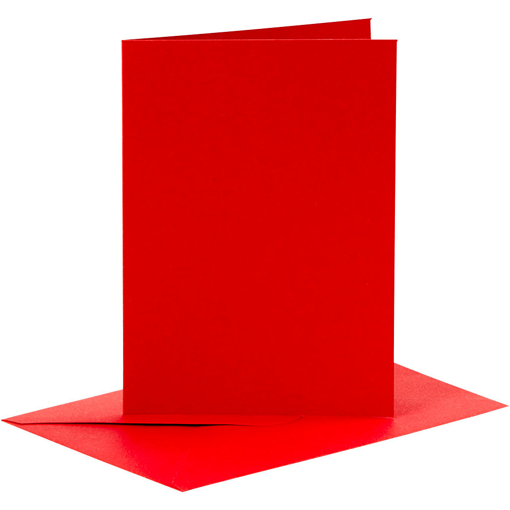 Biglietti e buste aziendali Creativ, formato biglietto 10,5x15 cm, formato busta 11,5x16,5 cm, 110+230 gr, rosso, 6 set 1 scatola