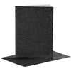 Creativ company kaarten en enveloppen 10,5x15cm glitter zwart - 4st.