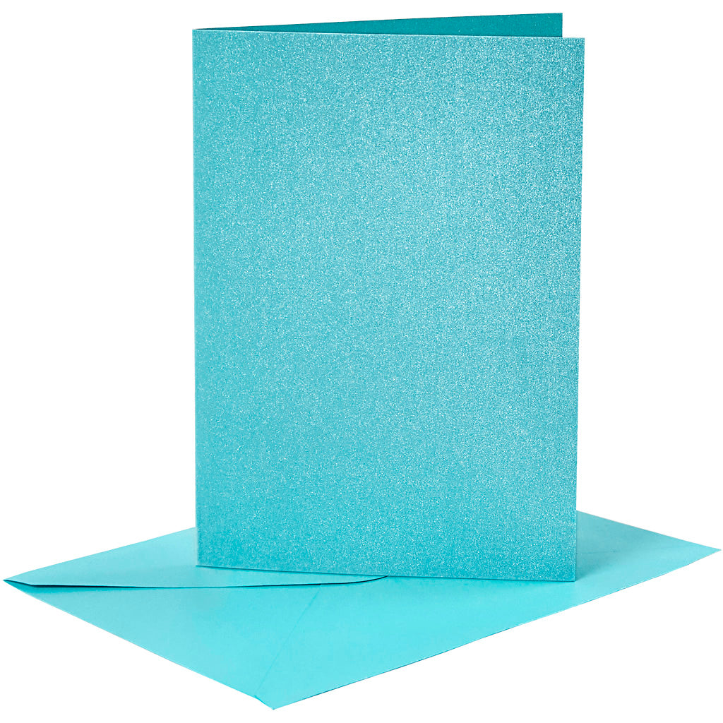 Biglietti e buste aziendali Creativ, formato biglietto 10,5x15 cm, formato busta 11,5x16,5 cm, madreperla, 120+210 gr, blu, 4 set 1 scatola