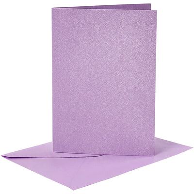 Tarjetas y sobres de empresa Creativ, tamaño tarjeta 10,5x15 cm, tamaño sobre 11,5x16,5 cm, nácar, 120+210 gr, violeta, 4 juegos 1 caja