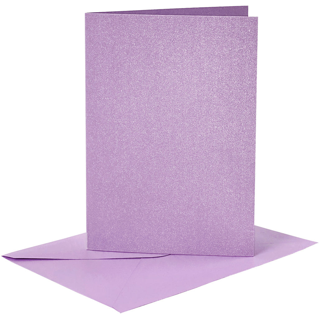 Biglietti e buste aziendali Creativ, formato biglietto 10,5x15 cm, formato busta 11,5x16,5 cm, madreperla, 120+210 gr, viola, 4 set 1 scatola
