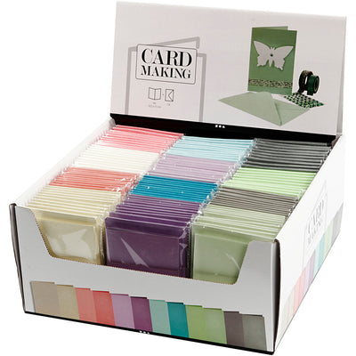 Biglietti e buste aziendali Creativ, formato cartoncino 10,5x15 cm, formato busta 11,5x16,5 cm, 120+210 gr, vari colori, scatola 12x10 1 scatola