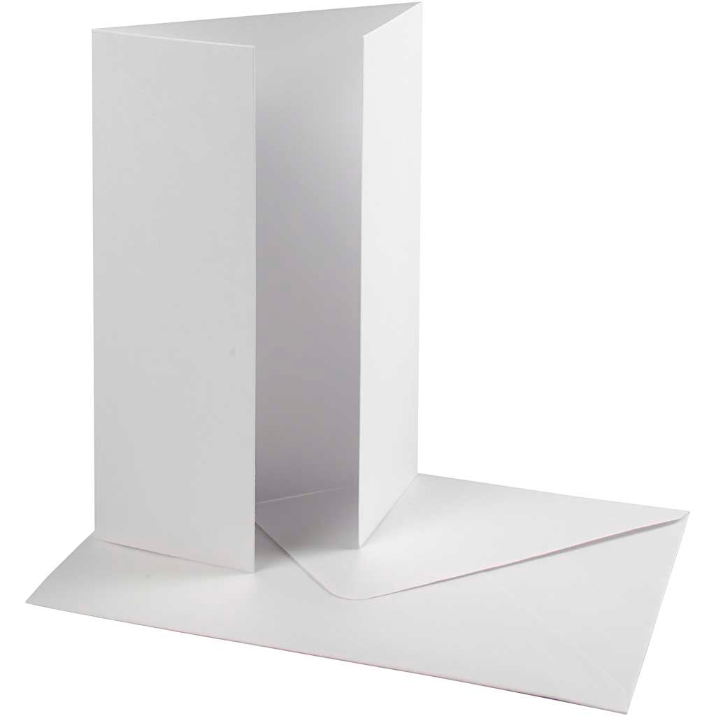 Parelmoer kaart envelop, afmeting kaart 10,5x15 cm, afmeting envelop 11,5x16,5 cm, 230+120 gr, wit, 10 set 1 doos