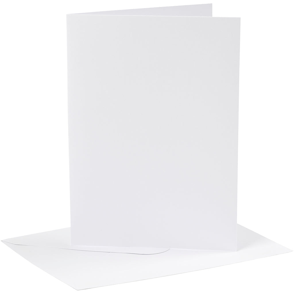 Biglietti e buste aziendali Creativ, formato biglietto 12,7x17,8 cm, formato busta 13,3x18,5 cm, 230 gr, bianco, 4 set 1 scatola