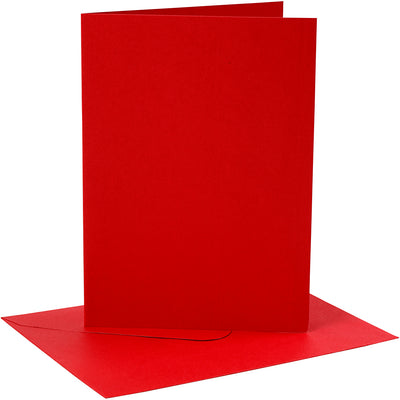Biglietti e buste aziendali Creativ, formato biglietto 12,7x17,8 cm, formato busta 13,3x18,5 cm, 230 gr, rosso, 4 set 1 scatola