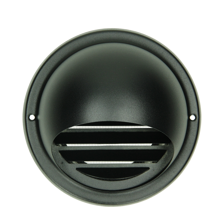 Renson 1066435 - rejilla de bolas de superficie de acero inoxidable negro tipo 638 ø150mm, de superficie | 2 piezas