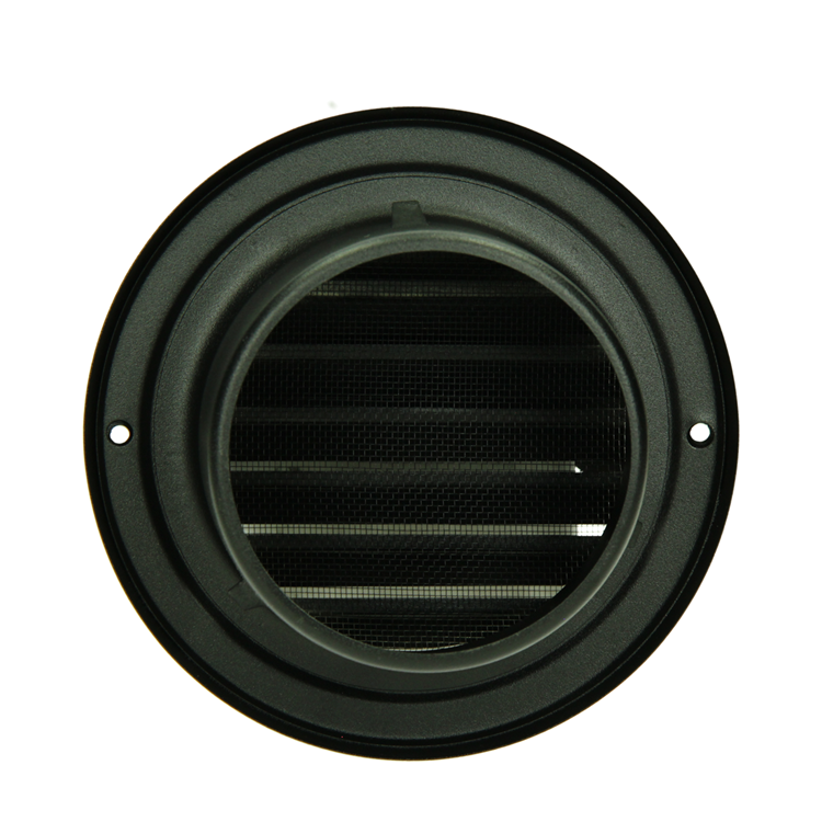 Renson 1066435 - rejilla de bolas de superficie de acero inoxidable negro tipo 638 ø150mm, de superficie | 2 piezas