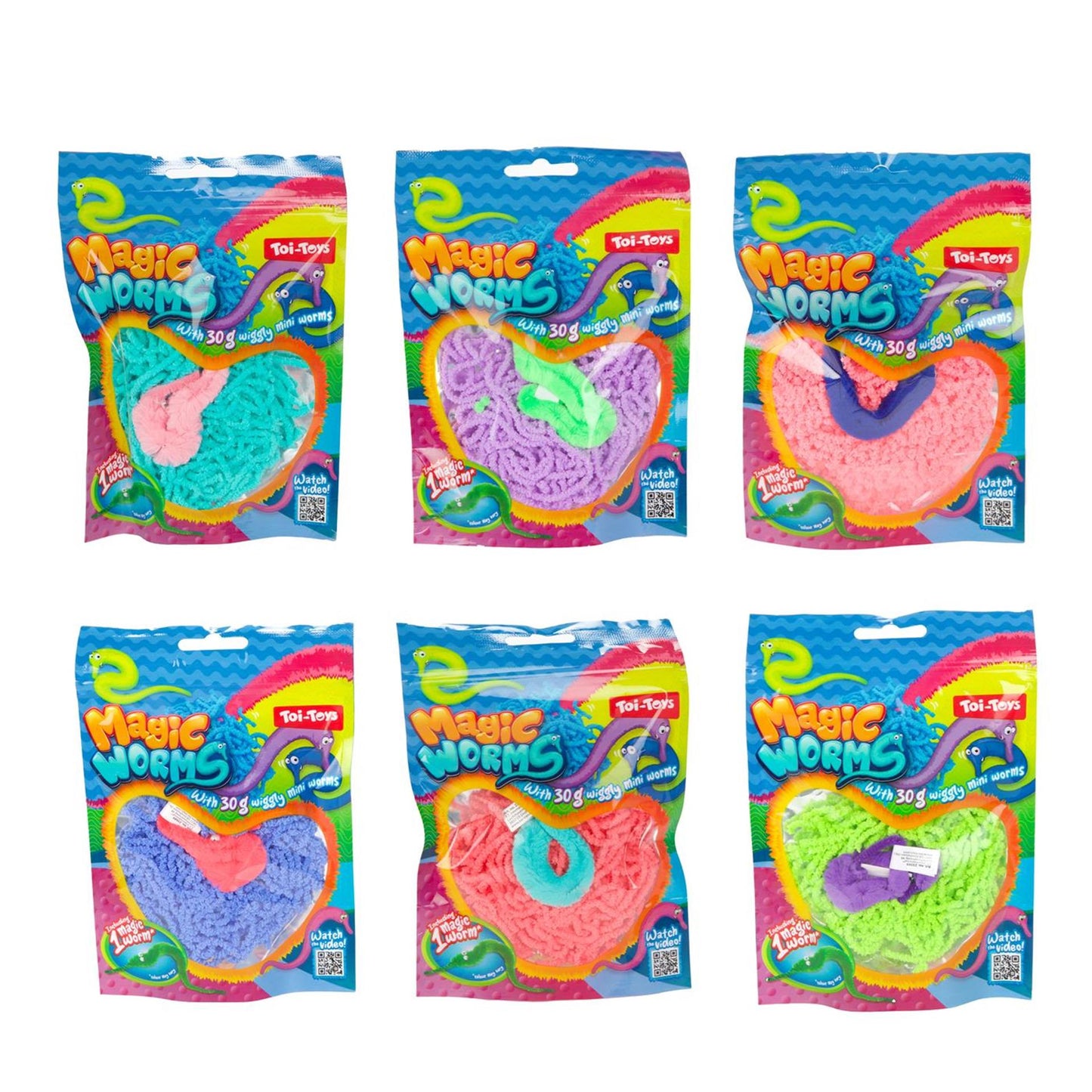 Toi-toys magische worm 15cm met mini wormpjes 30gr