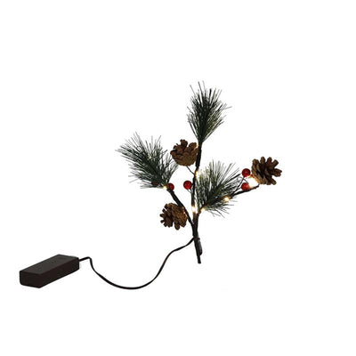 Svenska living ramo artificiale bacca rossa, pineleaf 10led 20cm