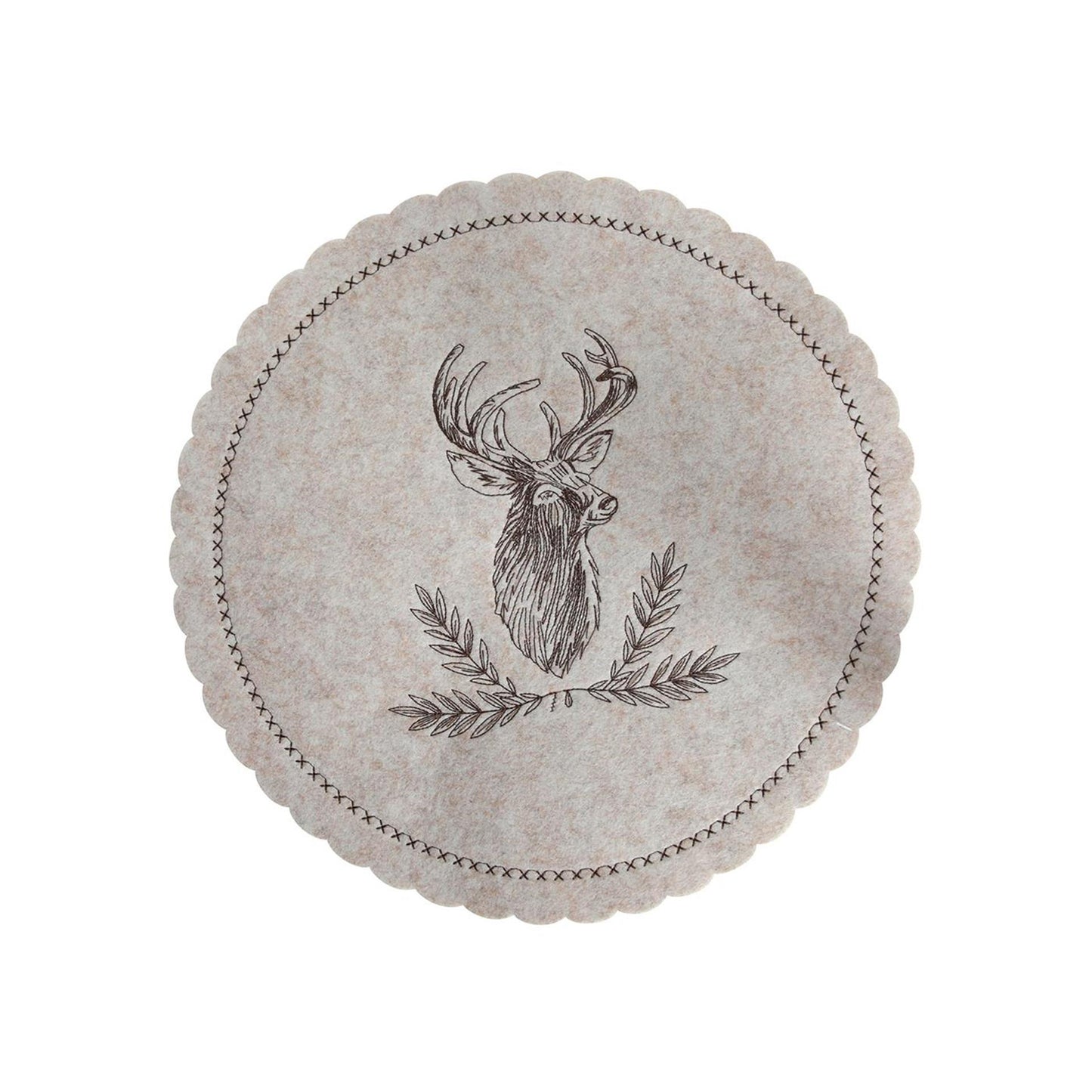 Tovaglietta Svenska living in feltro di renna beige ø35cm