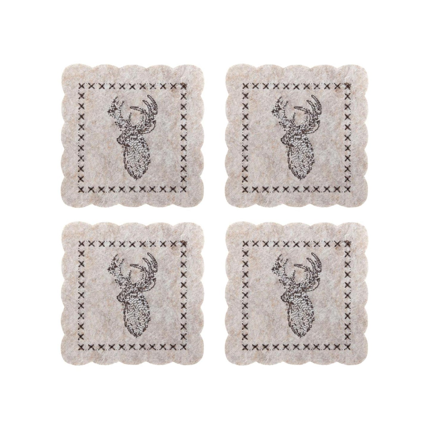 Svenska living posavasos fieltro de reno juego de 4 10 cm