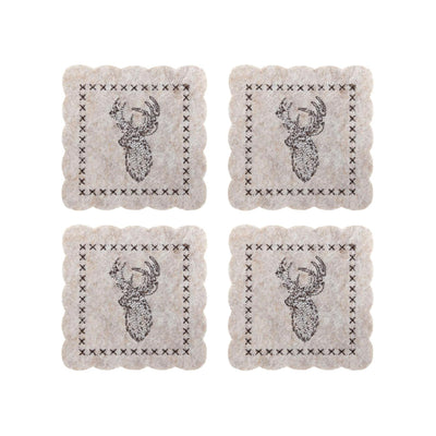 Svenska living posavasos fieltro de reno juego de 4 10 cm