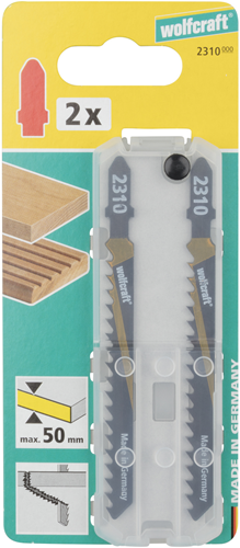 Wolfcraft - jigsaw blade 100mm - hcs, T-shank - 2 pieces - jigsaw blades - 2310000